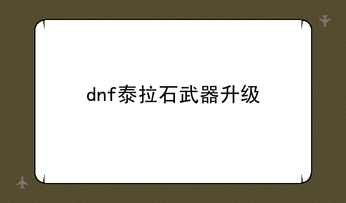 dnf泰拉石武器升级