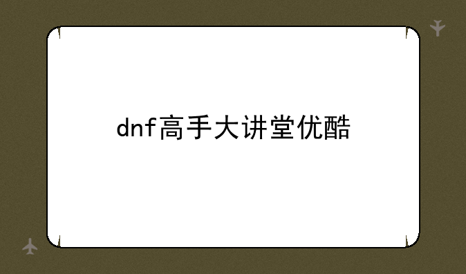 dnf高手大讲堂优酷