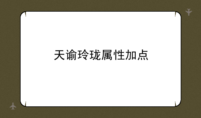 天谕玲珑属性加点