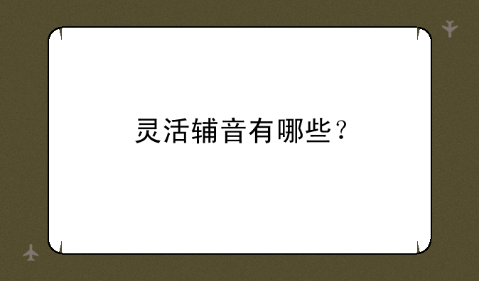 灵活辅音有哪些？