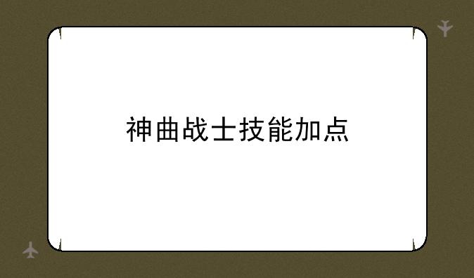 神曲战士技能加点