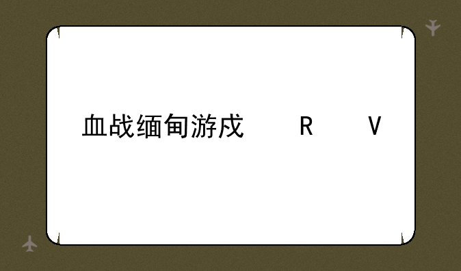 血战缅甸游戏攻略