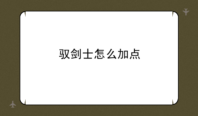 驭剑士怎么加点