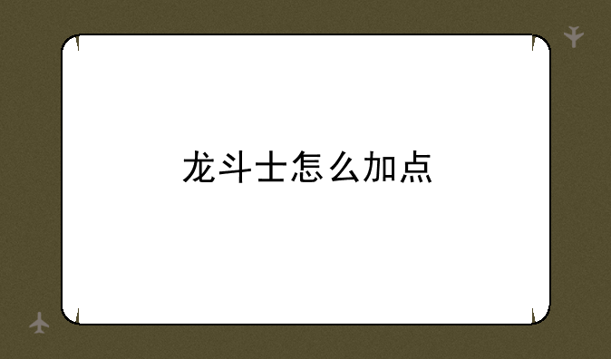 龙斗士怎么加点