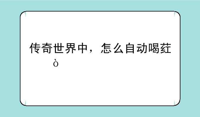 传奇世界中，怎么自动喝药？