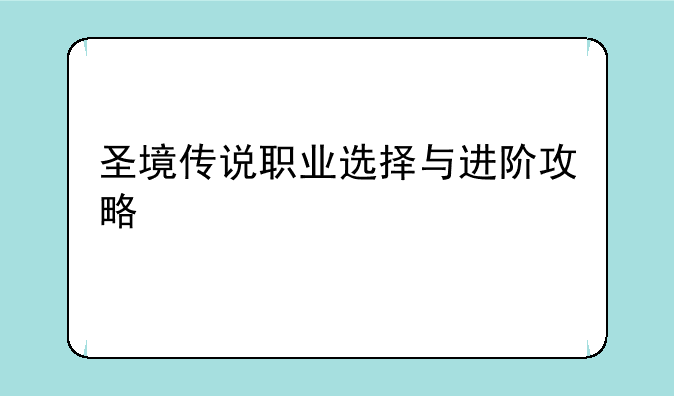 圣境传说职业选择与进阶攻略