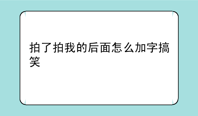 拍了拍我的后面怎么加字搞笑