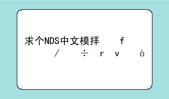 求个NDS中文模拟器下载地址！