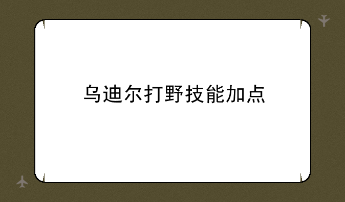 乌迪尔打野技能加点