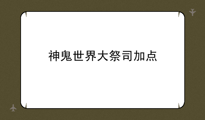 神鬼世界大祭司加点