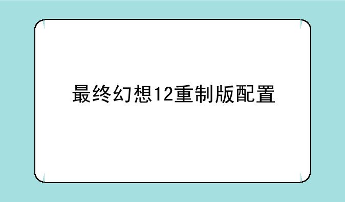 最终幻想12重制版配置