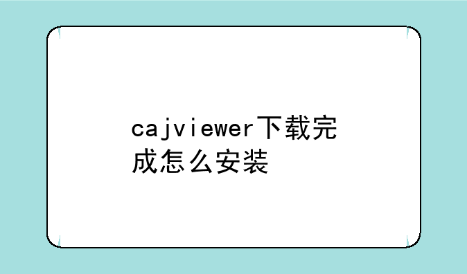 cajviewer下载完成怎么安装