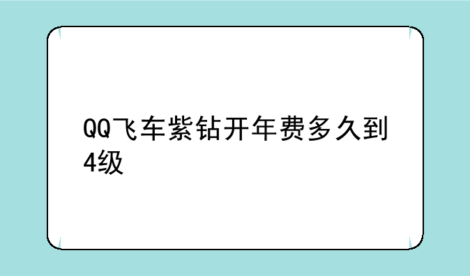 QQ飞车紫钻开年费多久到4级