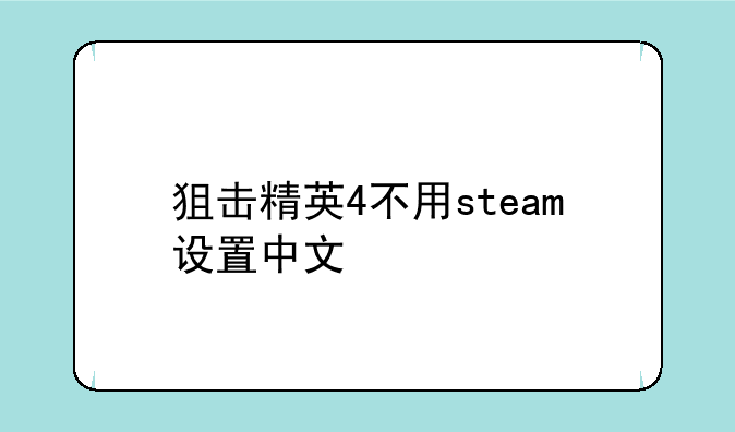 狙击精英4不用steam设置中文