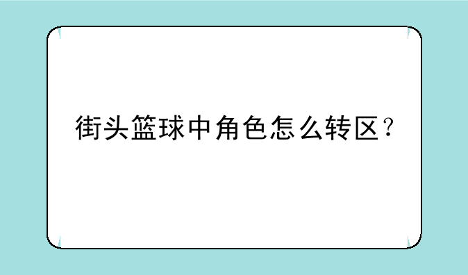 街头篮球中角色怎么转区？