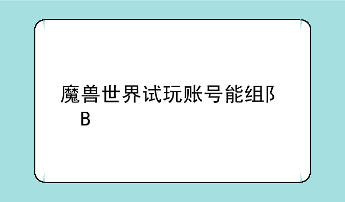 魔兽世界试玩账号能组队吗