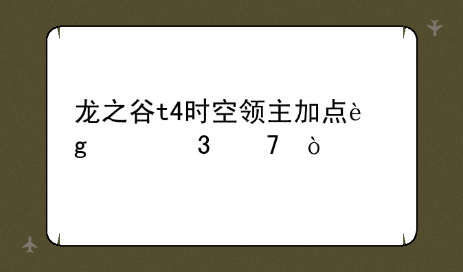 龙之谷t4时空领主加点这样行不？