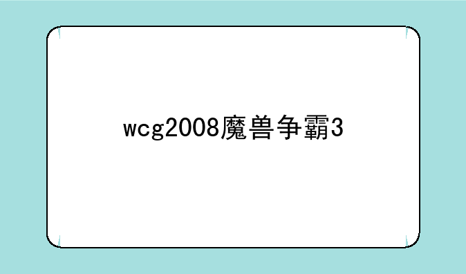 wcg2008魔兽争霸3