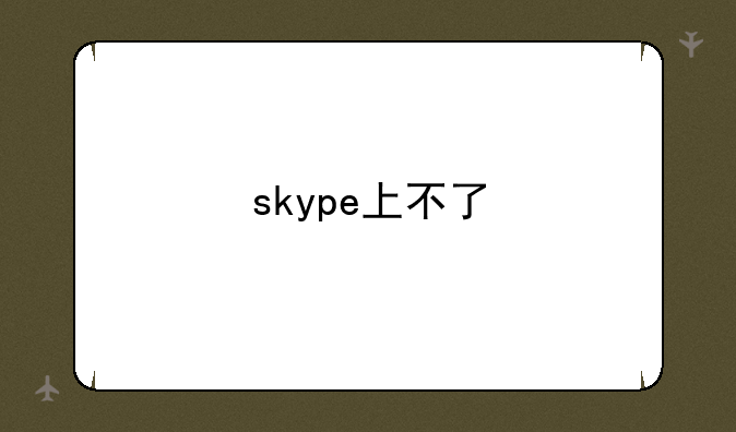 skype上不了