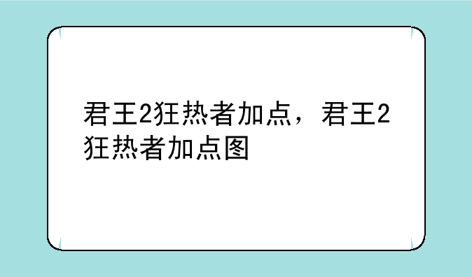 君王2狂热者加点，君王2狂热者加点图