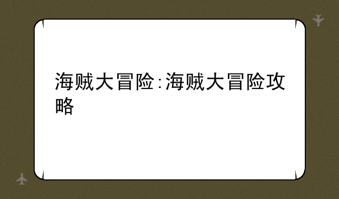 海贼大冒险:海贼大冒险攻略