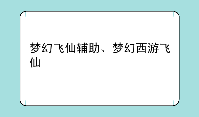 梦幻飞仙辅助、梦幻西游飞仙