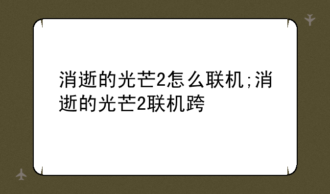 消逝的光芒2怎么联机;消逝的光芒2联机进不去怎么办